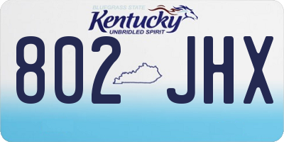 KY license plate 802JHX