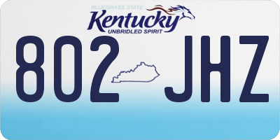 KY license plate 802JHZ