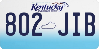 KY license plate 802JIB