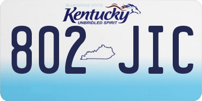 KY license plate 802JIC