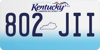 KY license plate 802JII