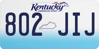 KY license plate 802JIJ