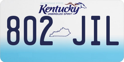 KY license plate 802JIL