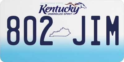 KY license plate 802JIM