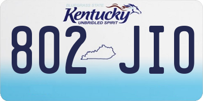KY license plate 802JIO