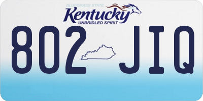 KY license plate 802JIQ
