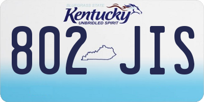 KY license plate 802JIS