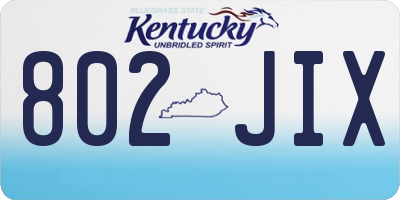 KY license plate 802JIX