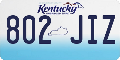 KY license plate 802JIZ