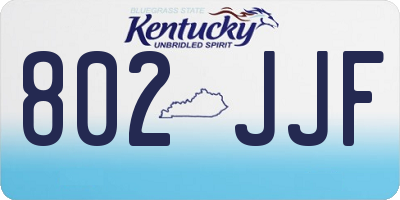 KY license plate 802JJF
