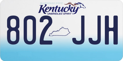 KY license plate 802JJH