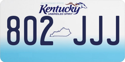 KY license plate 802JJJ
