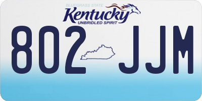 KY license plate 802JJM