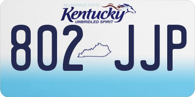 KY license plate 802JJP