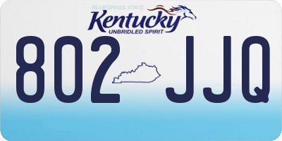KY license plate 802JJQ