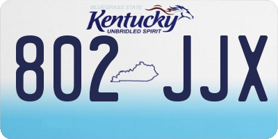 KY license plate 802JJX