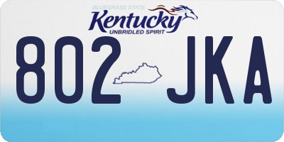 KY license plate 802JKA
