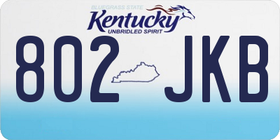 KY license plate 802JKB