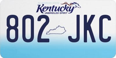 KY license plate 802JKC
