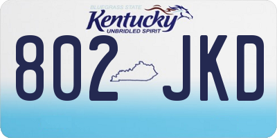 KY license plate 802JKD