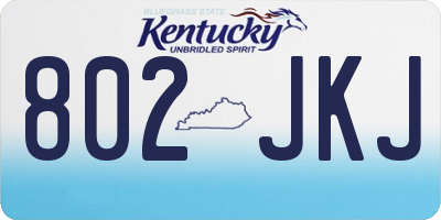 KY license plate 802JKJ