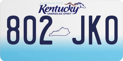 KY license plate 802JKO