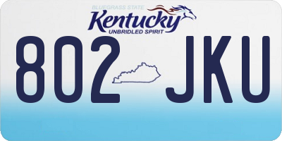 KY license plate 802JKU