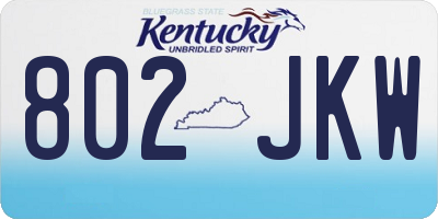 KY license plate 802JKW