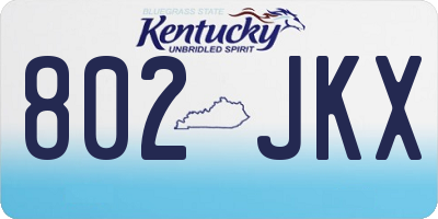 KY license plate 802JKX