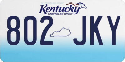 KY license plate 802JKY