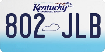 KY license plate 802JLB