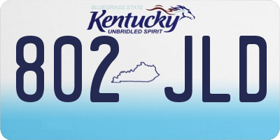 KY license plate 802JLD