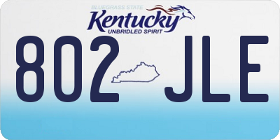 KY license plate 802JLE