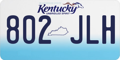 KY license plate 802JLH