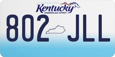 KY license plate 802JLL