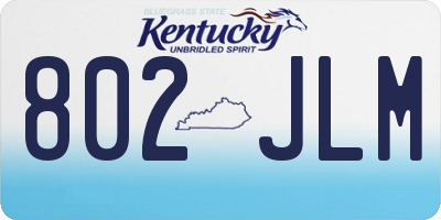 KY license plate 802JLM