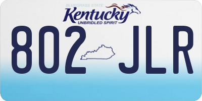 KY license plate 802JLR