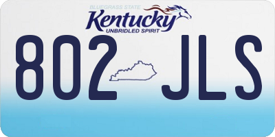 KY license plate 802JLS