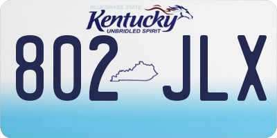 KY license plate 802JLX