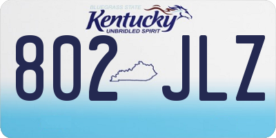 KY license plate 802JLZ