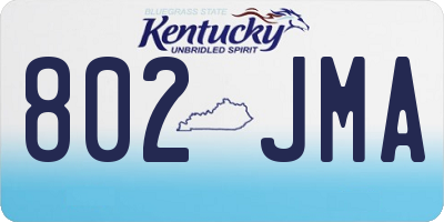 KY license plate 802JMA