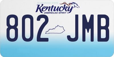 KY license plate 802JMB