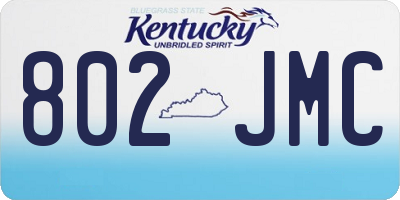 KY license plate 802JMC