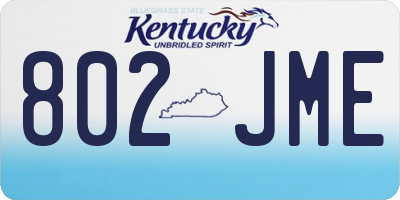 KY license plate 802JME