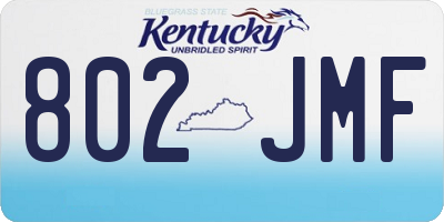 KY license plate 802JMF