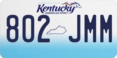 KY license plate 802JMM