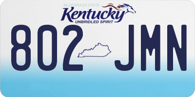 KY license plate 802JMN