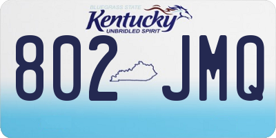 KY license plate 802JMQ