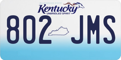 KY license plate 802JMS