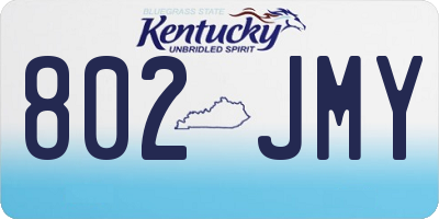 KY license plate 802JMY